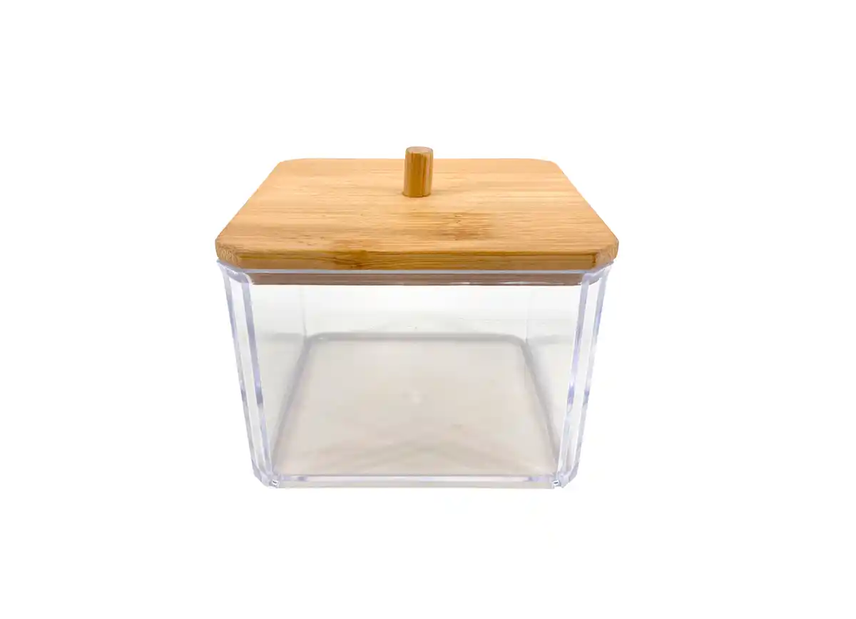 Bild 1 von Wattestäbchen Box mit Bambusdeckel