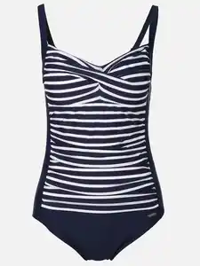 Damen Badeanzug mit Streifen Blau