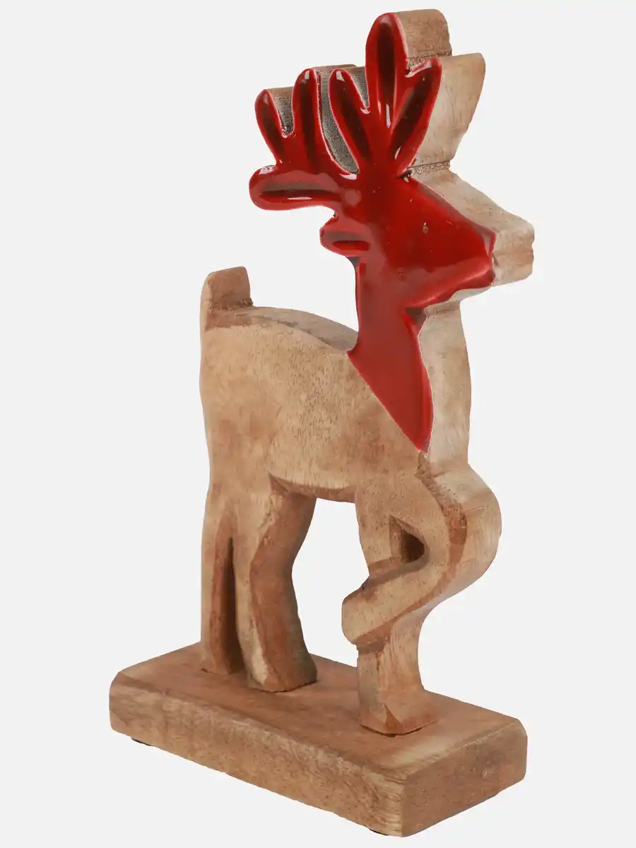 Bild 2 von Rentier aus Holz, 20cm Braun
