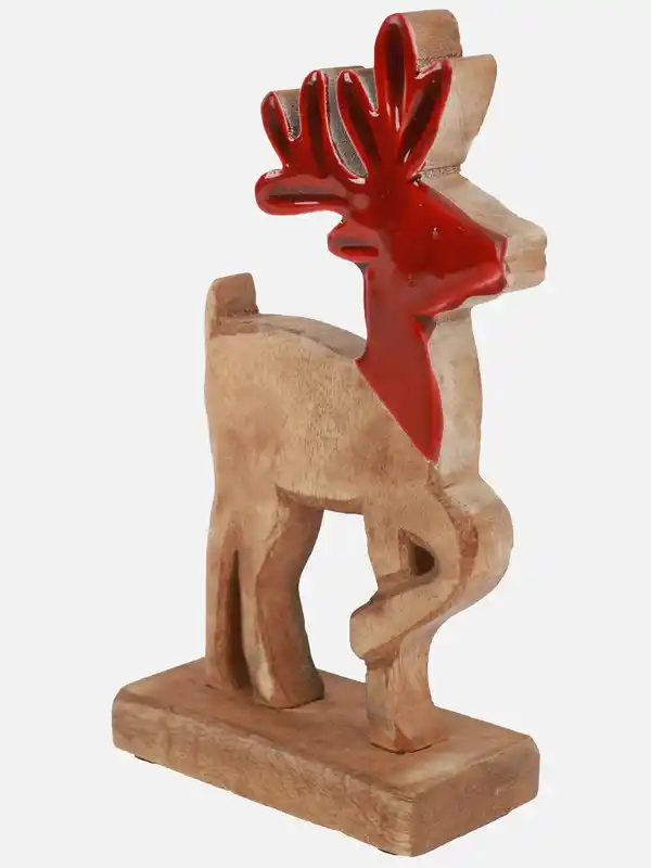 Bild 2 von Rentier aus Holz, 20cm Braun