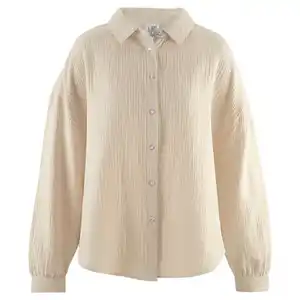 UP2FASHION WOMEN Damen Muselin Bluse, Beige, S 36/38