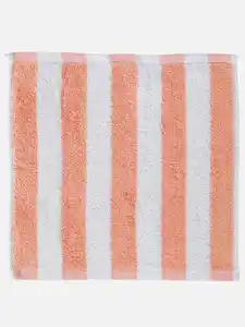 Gesichtstuch gestreift 30x30cm Orange