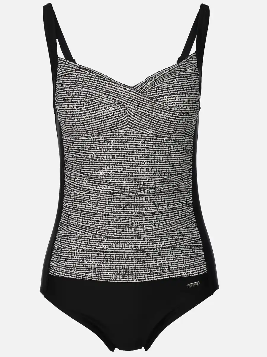 Bild 1 von Damen Badeanzug mit Glitzereffekt Schwarz