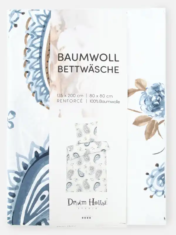Bild 2 von Renforce Bettwäsche, 135x200cm Blau
