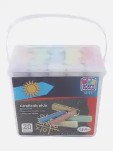 Straßenmalkreide, bunt, 20Stück Weiß