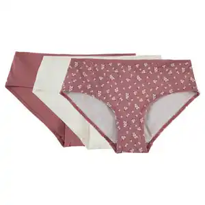 UP2FASHION WOMEN Damen Slips 3er-Pack, AOP Rose, S 36/38