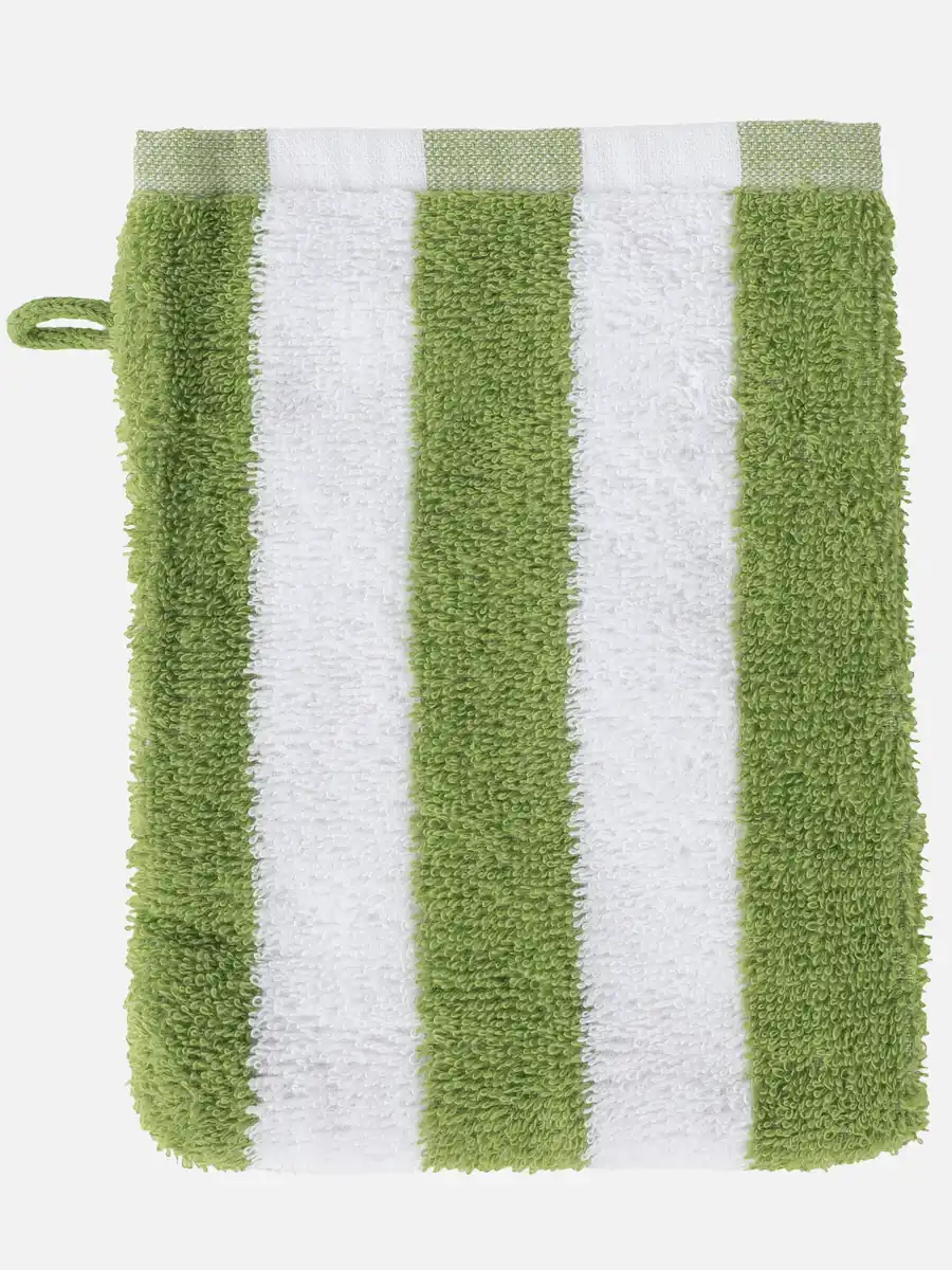 Bild 1 von Waschhandschuh gestreift 16x21cm Grün