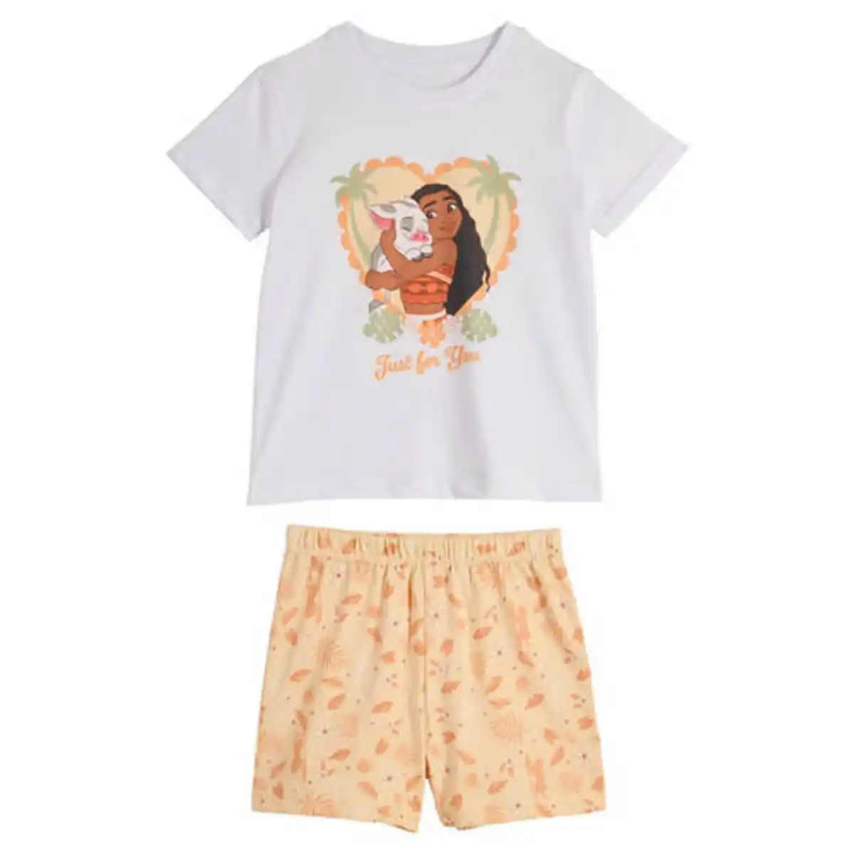 Bild 1 von LICENSED Kinder Shorty-Pyjama, Vaiana, Weiß All-Over-Print, 98/104