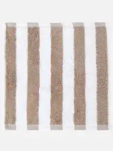 Gesichtstuch gestreift 30x30cm Beige