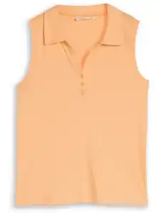 Damen Top mit Polokragen Orange