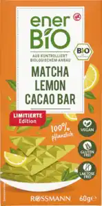 enerBiO Chocolate Bar Matcha Lemon, 60 g