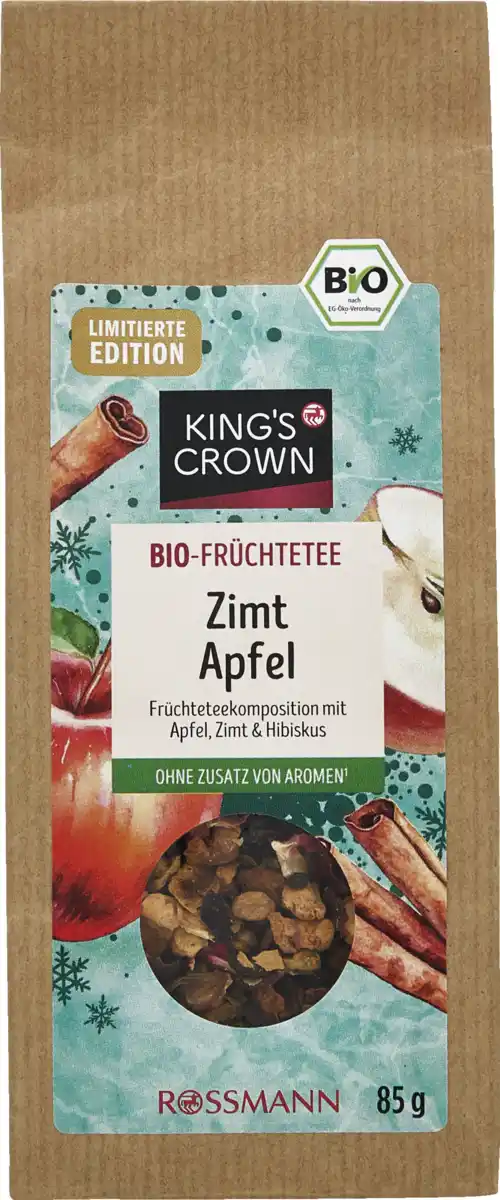 Bild 1 von KING'S CROWN Bio Früchtetee Zimt Apfel, 85 g