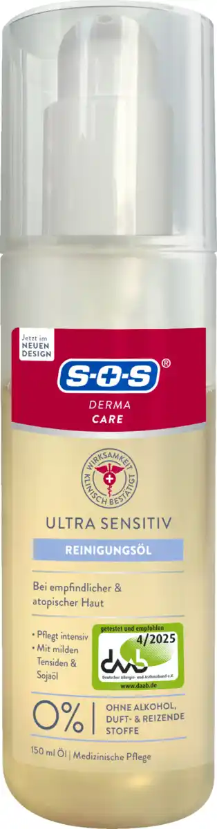 Bild 1 von SOS Derma Care Reinigungsöl Ultra Sensitiv, 150 ml