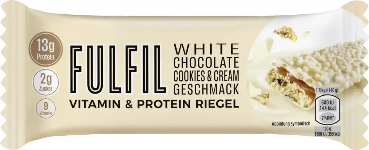 Bild 1 von FULFIL Vitamin & Protein Riegel White Chocolate Cookies & Cream, 40 g