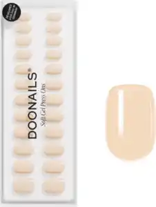 Doonails Soft Gel Press Ons Short Square Soft Apricot