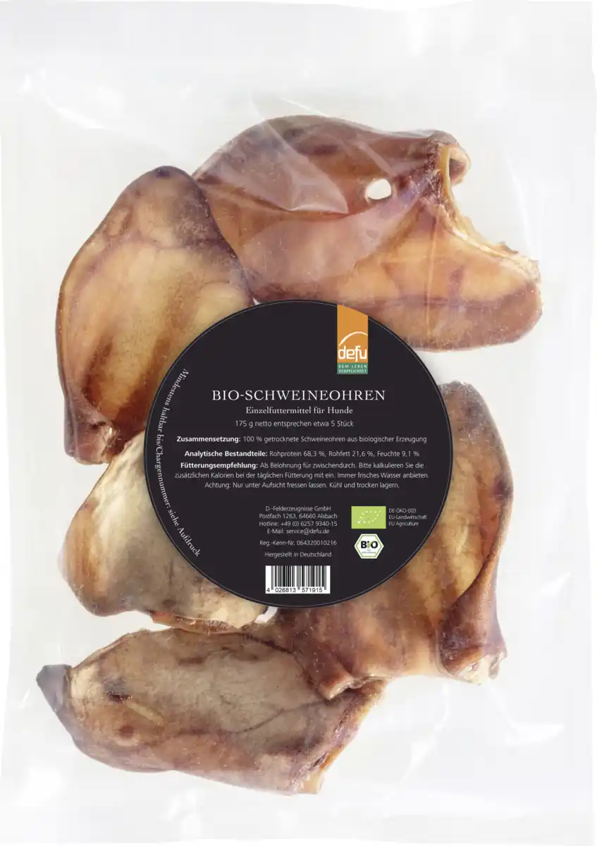 Bild 1 von Defu Bio-Schweineohren getrocknet, 175 g