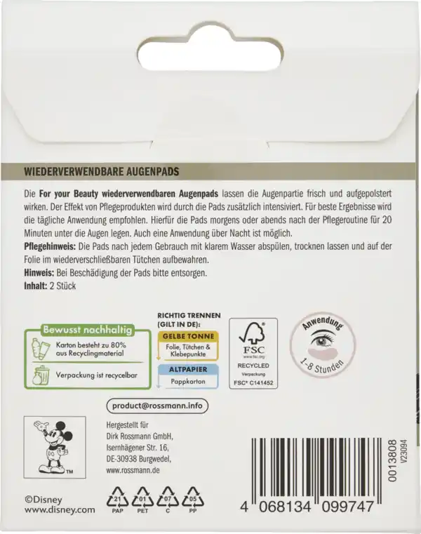 Bild 2 von FOR YOUR Beauty Disney Mickey Mouse Augenpads