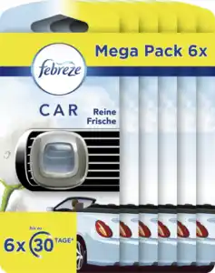 febreze Auto Lufterfrischer Reine Frische Mega Pack, 12 ml