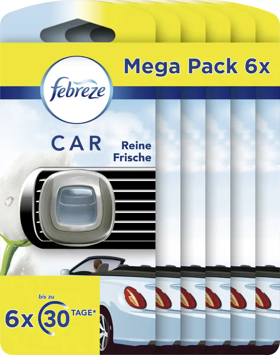 Bild 1 von febreze Auto Lufterfrischer Reine Frische Mega Pack, 12 ml