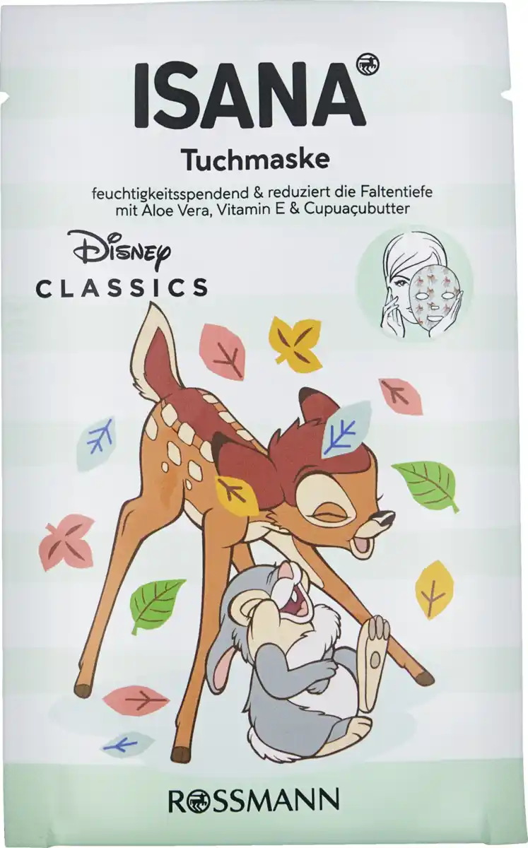 Bild 1 von ISANA Disney Bambi Tuchmaske Aloe Vera, Vitamin E & Cupuaçubutter