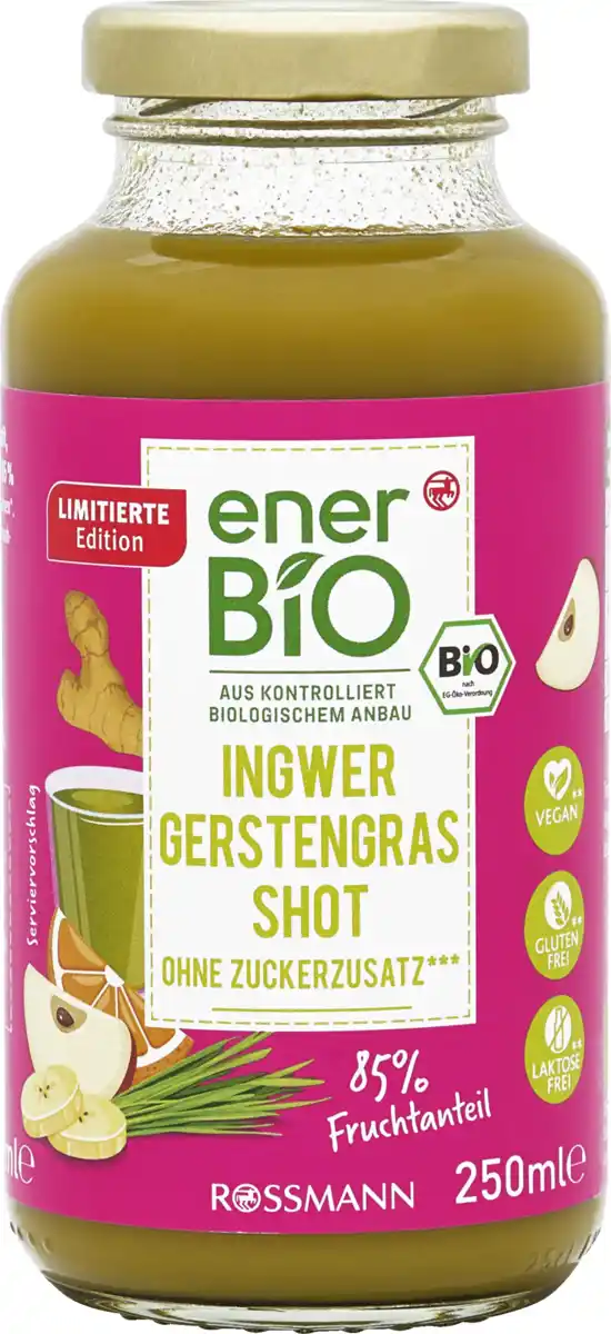 Bild 1 von enerBiO Ingwer Gerstengras Shot, 250 ml