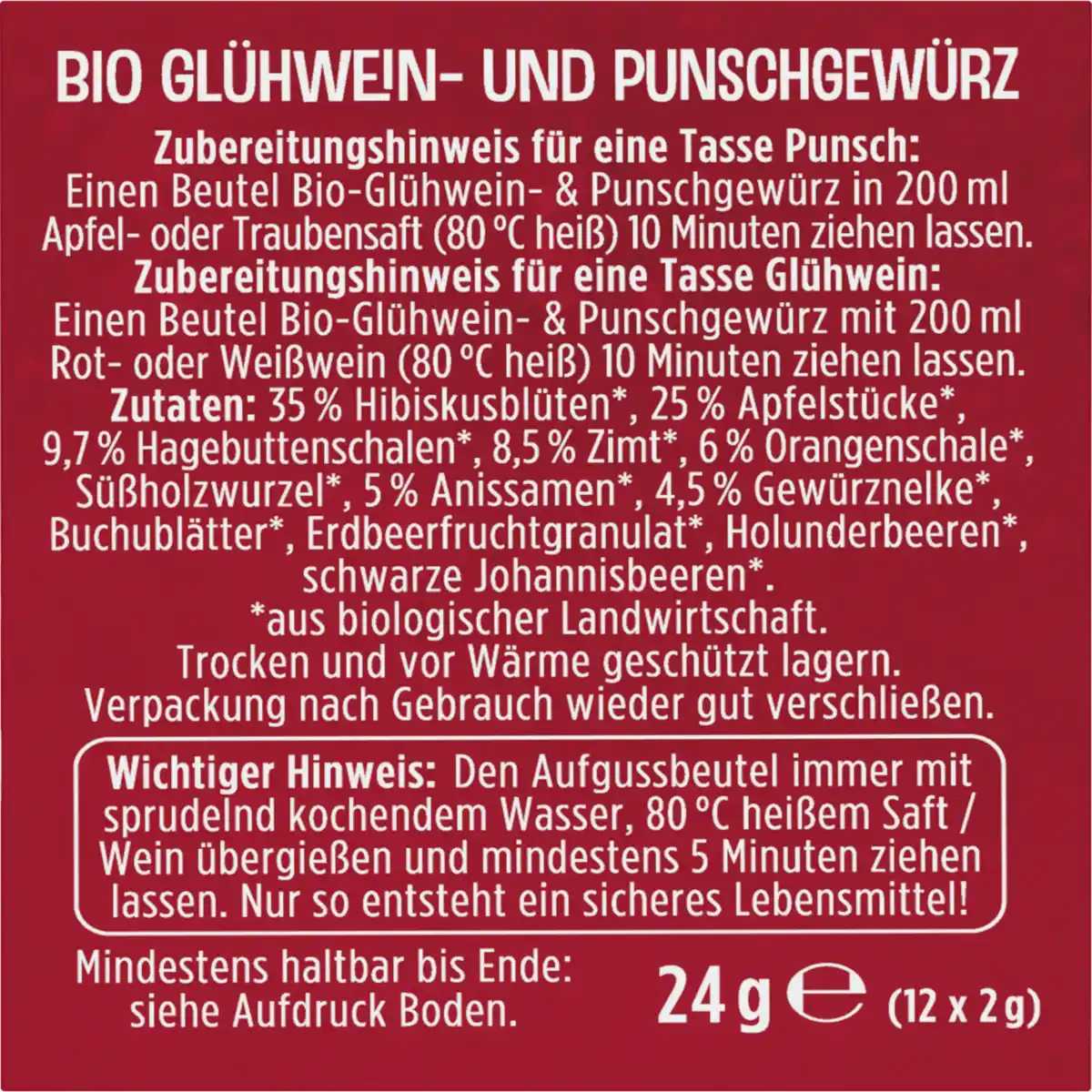 Bild 3 von KING'S CROWN Bio Glühwein- & Punschgewürz, 24 g