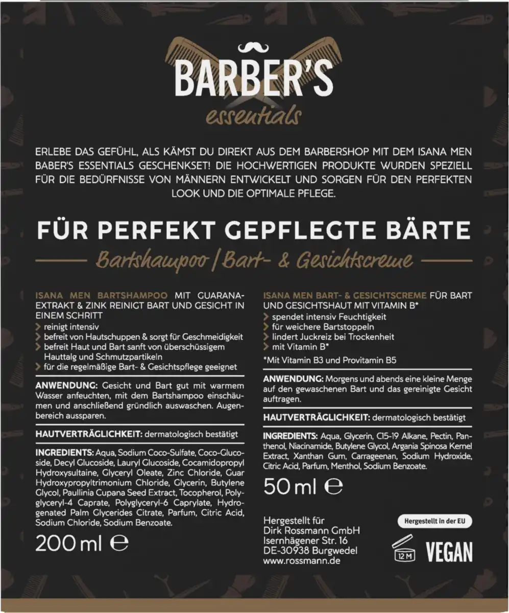 Bild 2 von ISANA MEN Barbers essentials Geschenkset, 250 ml