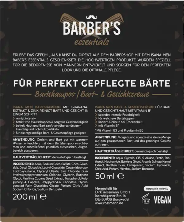 Bild 2 von ISANA MEN Barbers essentials Geschenkset, 250 ml