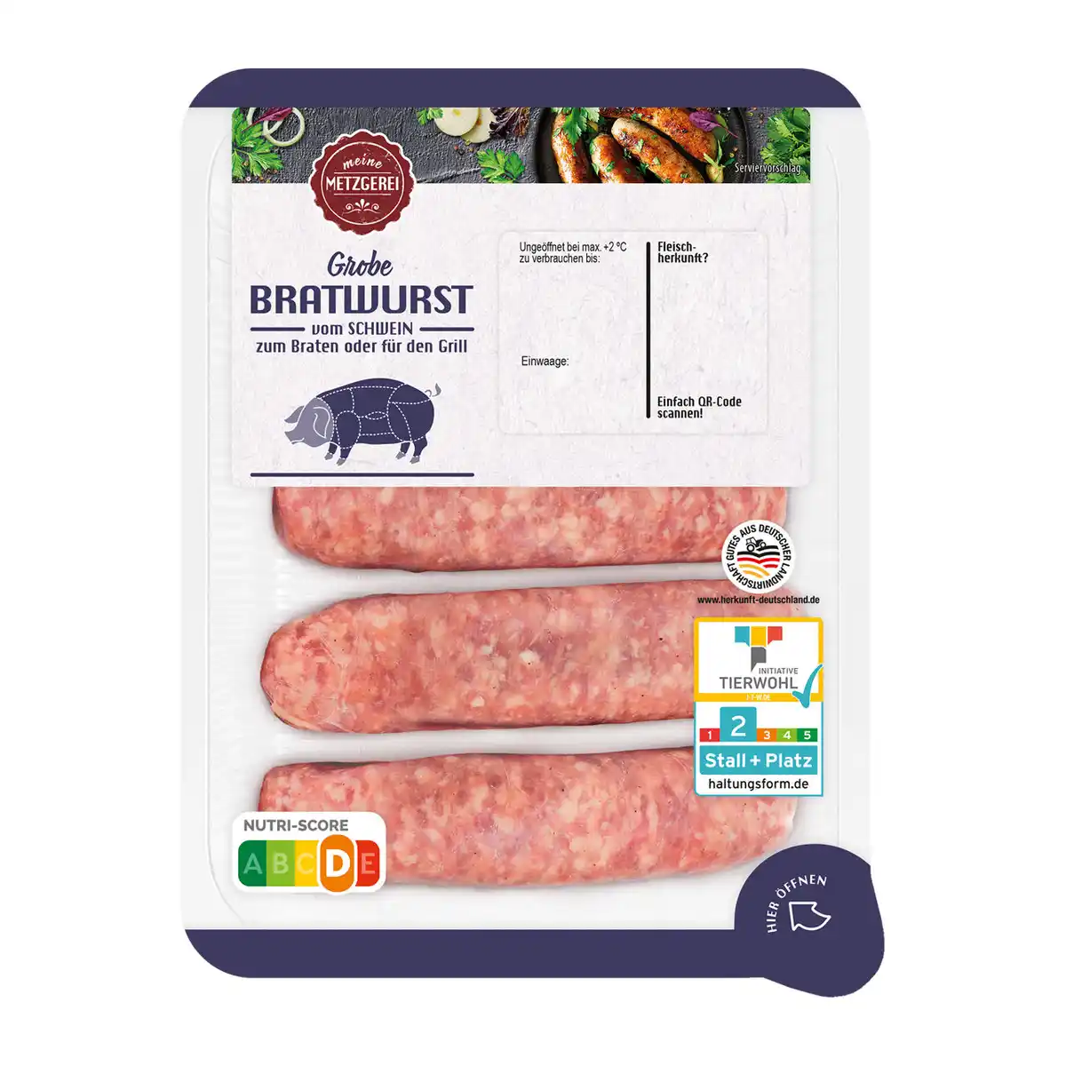 Bild 1 von MEINE METZGEREI Grobe Bratwurst