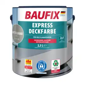 2in1 Express Deckfarbe, ca. 2,5 Liter, Mittelgrau