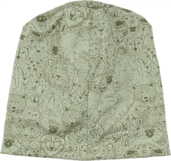 Bild 2 von Mikk-Line Mütze mit Tier-Muster, grün, Gr. 86/92, 1 St
