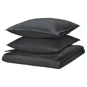 RUNDHAGTORN Bettwäsche-Set, 3-teilig, anthrazit, 240x220/80x80 cm