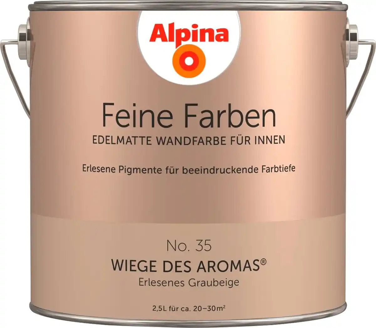 Bild 1 von Alpina Feine Farben Wandfarbe No. 35 Wiege des Aromas - erlesenes graubeige 2,5 L