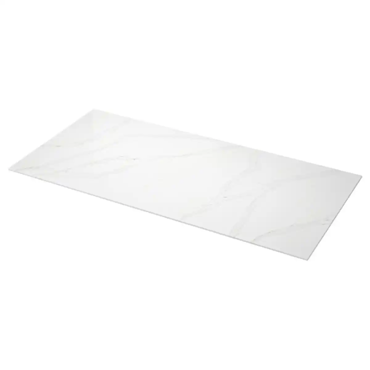 Bild 1 von LOCKEBO Maßarbeitsplatte, weiß/graubeige marmoriert/Glaskomposit, 1 m²x2.0 cm