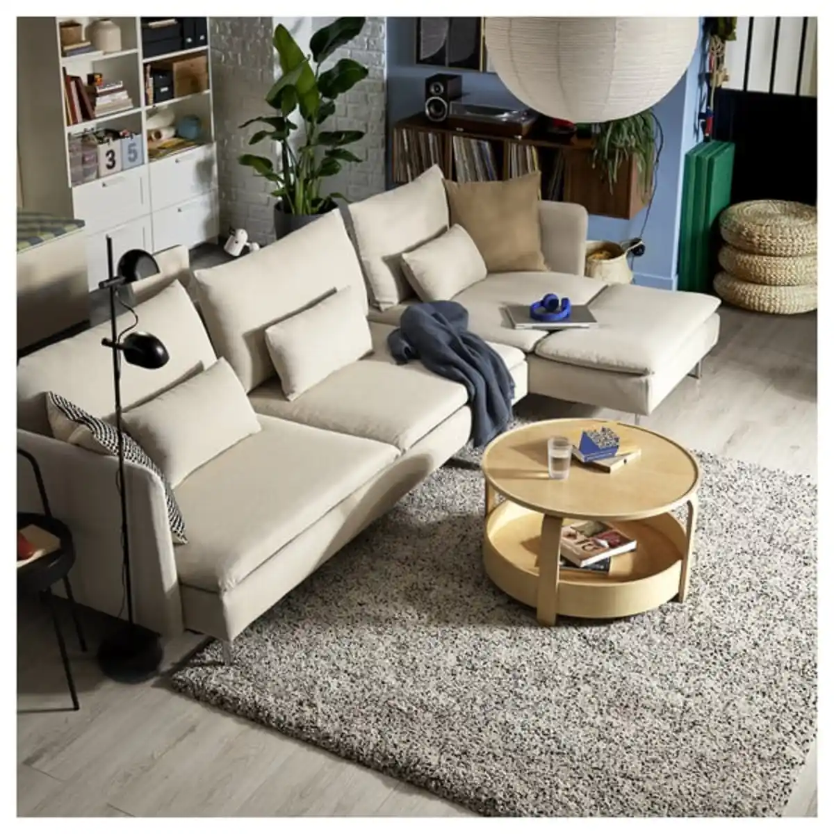 Bild 4 von SÖDERHAMN 4er-Bettsofa, mit Récamiere ohne Abschluss/Fridtuna dunkel graublau