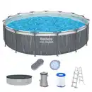 Bild 1 von BESTWAY Pool, Komplett-Set mit Filterpumpe Ø 457 x 107 cm, LED-Design, rund