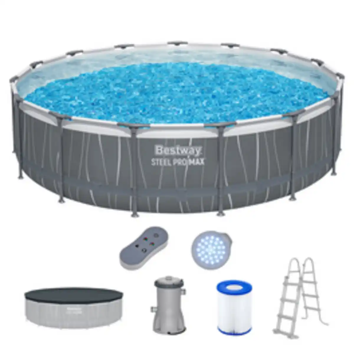 Bild 1 von BESTWAY Pool, Komplett-Set mit Filterpumpe Ø 457 x 107 cm, LED-Design, rund