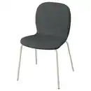 Bild 1 von SKÅLSTA Stuhl, Knäbäck dunkelgrau/röhrenförmig. Metall/hell graubeige