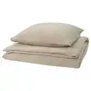 Bild 1 von SCHERSMIN Bettwäsche-Set, 2-teilig, graubeige, 155x220/80x80 cm
