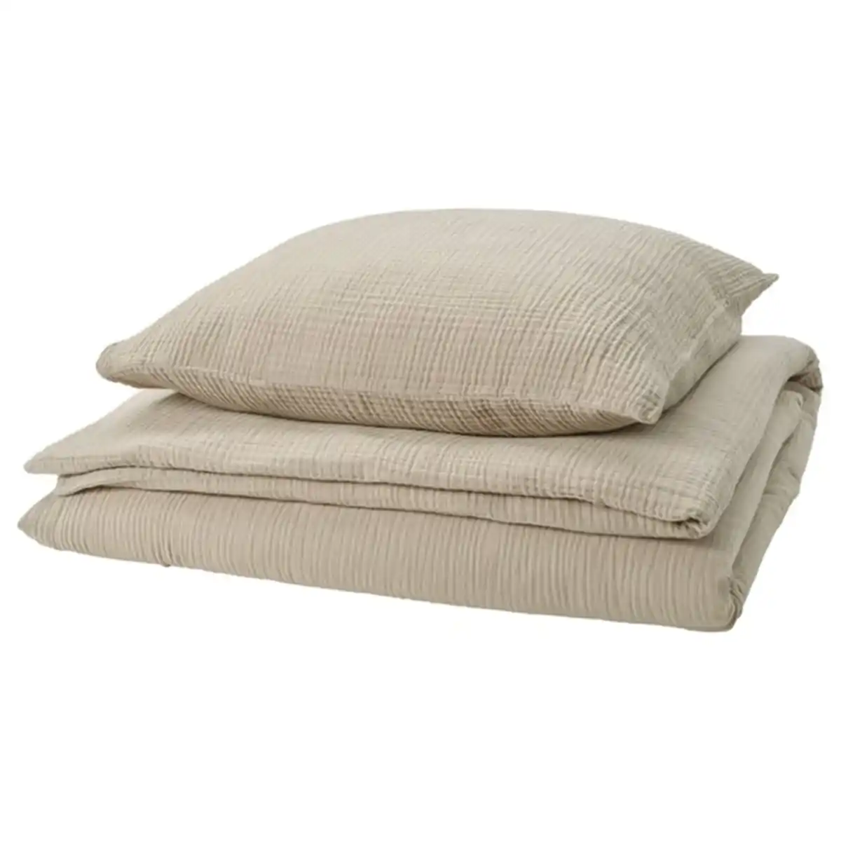 Bild 1 von SCHERSMIN Bettwäsche-Set, 2-teilig, graubeige, 155x220/80x80 cm
