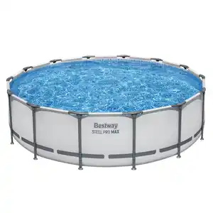 Bestway Aufstellpool 'Steel Pro MAX' Komplett-Set lichtgrau Ø 427 x 107 cm