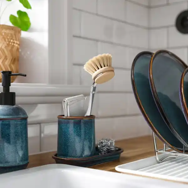 Bild 3 von TVÅLSJÖN Badezimmer-Set 3-tlg., blau