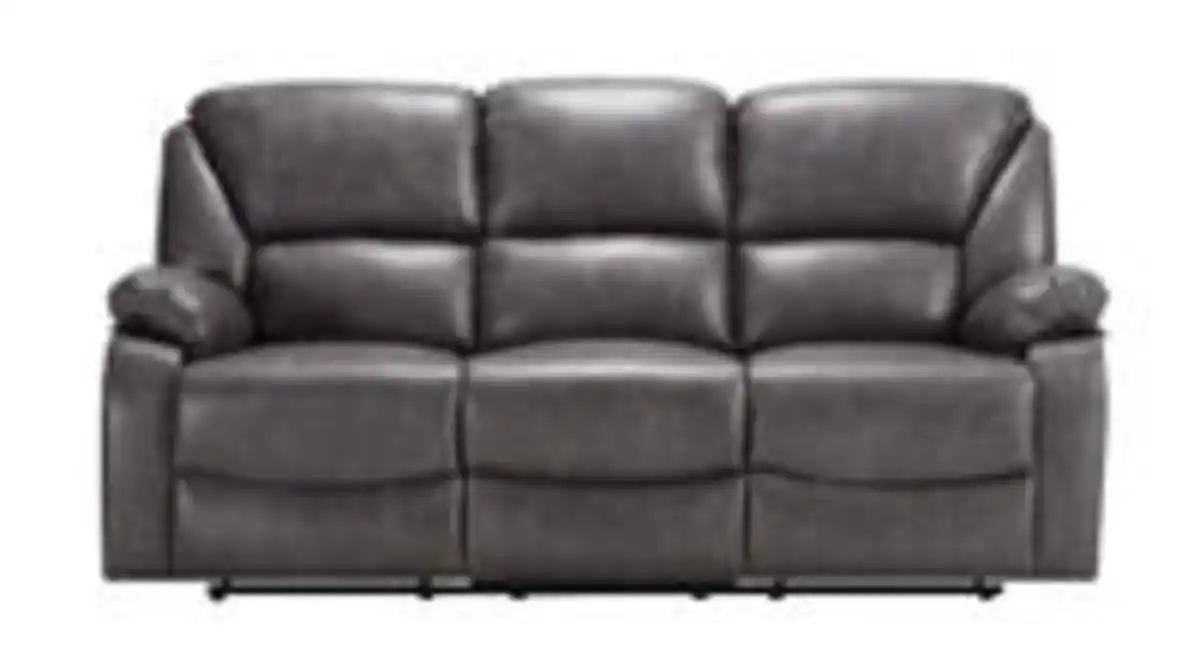 Bild 4 von 3tlg. Relaxsofa-Set mit Relaxfunktionen in Lederoptik - Grau
