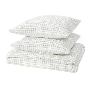 DOFTAKLEJA Bettwäsche-Set, 2-teilig, weiß/anthrazit, 140x200/80x80 cm