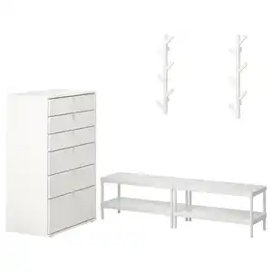 MACKAPÄR / VIHALS Flur-Set, 5-tlg., weiß
