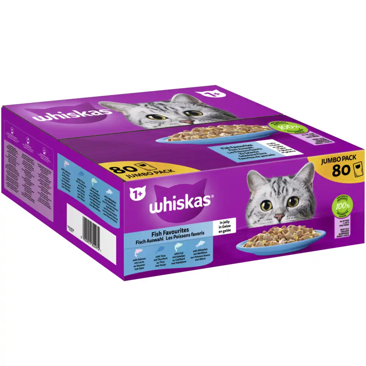 Bild 1 von Portionsbeutel Multipack Jumbo Pack 1+ Fisch Auswahl in Gelee 80 x 85g