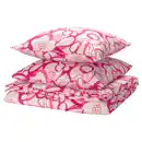 Bild 1 von HÄRLIR Bettwäsche-Set, 3-teilig, weiß leuchtend rosa/Blumenmuster, 240x220/80x80 cm