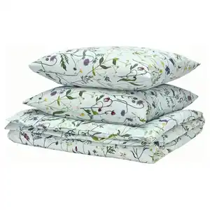 MATTOXBÄR Bettwäsche-Set, 3-teilig, blassblau/Blumenmuster, 240x220/80x80 cm