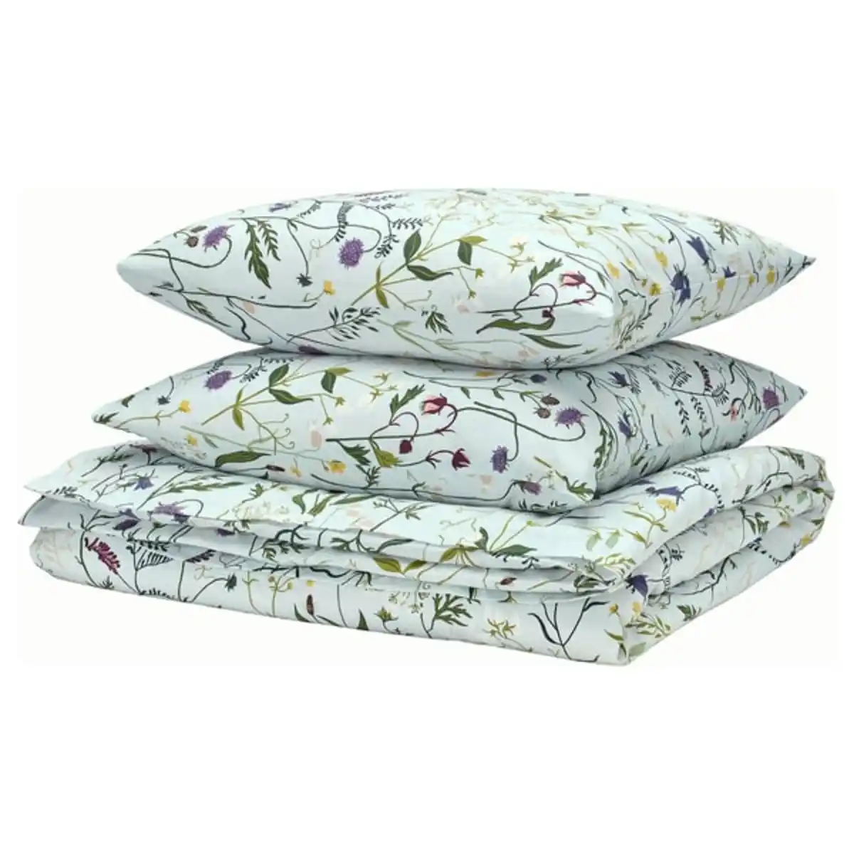 Bild 1 von MATTOXBÄR Bettwäsche-Set, 3-teilig, blassblau/Blumenmuster, 240x220/80x80 cm