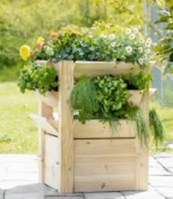 Bild 2 von Hochbeet XL aus Naturholz, ca. 90 x 65 x 73 cm - Natur